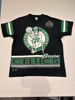 Salem Sportswear Boston Celtics T-Shirt Size XL Black Vintage NBA